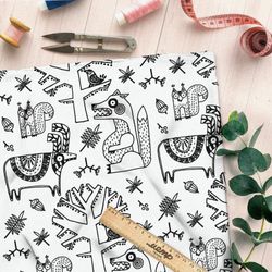 Ткань флис лесные сказочные звери