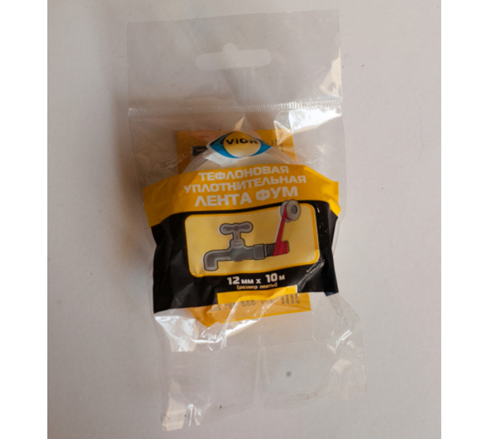 ЛЕНТА -ФУМ AVIORA УПЛОТНИТЕЛЬНАЯ ТЕФЛОНОВА 12ммх10 м