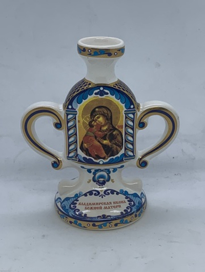 Подсвечник с ликом Владимирская Божья Матерь