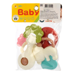 Набор погремушек с элементами прорезывателя 4шт. 14,5*21см, пакет