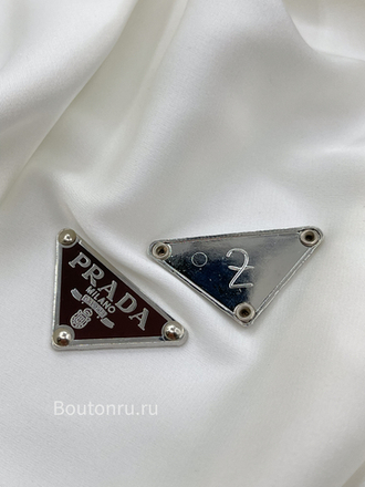 Логотип металлический Прад. серебро с темно-коричневым