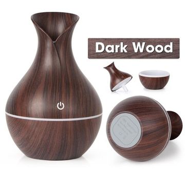Увлажнитель-ароматизатор воздуха, темное дерево, 130 мл, USB, распылитель эфирного масла, ультразвуковой увлажнитель, распылитель для ароматерапии со светодиодом