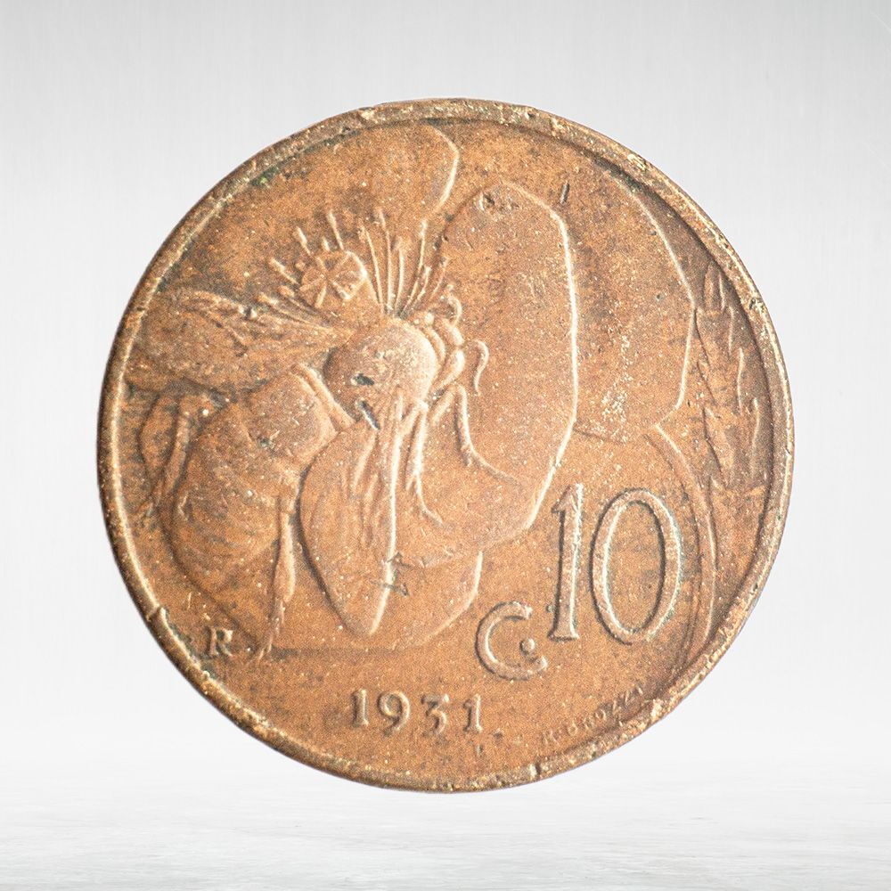 Italy 10 Centesimi 1931 R "Victor Emmanuel III", VF