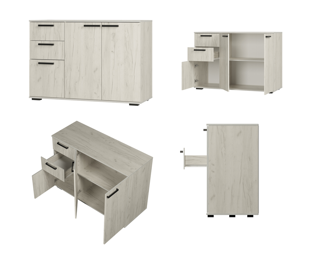 Комод Стандарт 3 дуб крафт белый