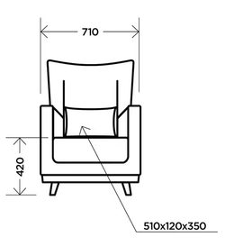 Кресло "Интерьерное" (NEWTON Light Beige, 1 категория), Комфорт-S