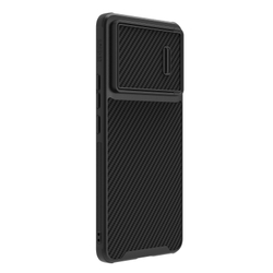 Чехол от Nillkin для смартфона Xiaomi 13 Pro, серия Synthetic Fiber S (покрытие синтетический карбон), полуавтоматическая конструкция сдвижной крышки