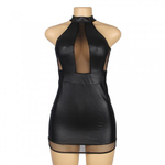 Кожаное платье Ohyeah с сетчатыми вставками, XL-2XL