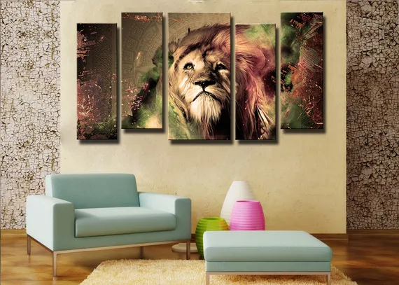 Модульная картина "Лев - царь зверей"
