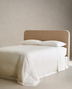 Zara Home - Атласная простыня с эластичной лентой, высота 40 см (500 нитей), бежевый, 160х200х40 см