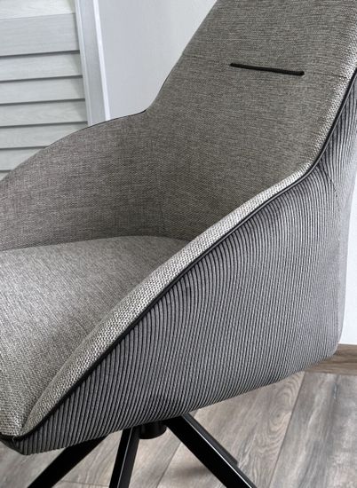 Стул TORNADO 360 град. Серый Brego-07, ткань/ темно-серый Modern-454, велюр/ черный каркас