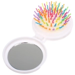 Расческа массажная детская складная «КАРАМЕЛЬ», единорог, цвет розовый, d-6см (пакет с подвесом)