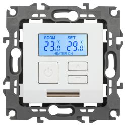 Терморегулятор ЭРА Серия 12 12-4111-01М универс.230В-Imax16А, белый матовый