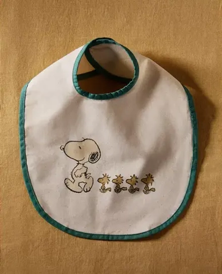ZARA HOME ДЕТСКИЙ ХЛОПКОВЫЙ НАГРУДНИК PEANUTS™, КРЕМОВЫЙ