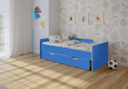 Выдвижная двухъярусная кровать КарИВи Л-14.2 Светло-синий, голубой