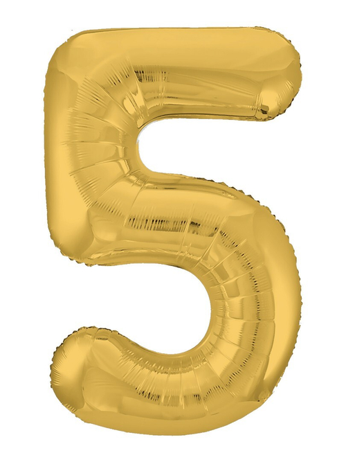 Фольгированный шар Цифра 5 Slim золото 102 см