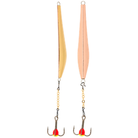 Блесна вертикальная зимняя LUCKY JOHN Double Blade (цепочка, тройник), 40 мм, GC