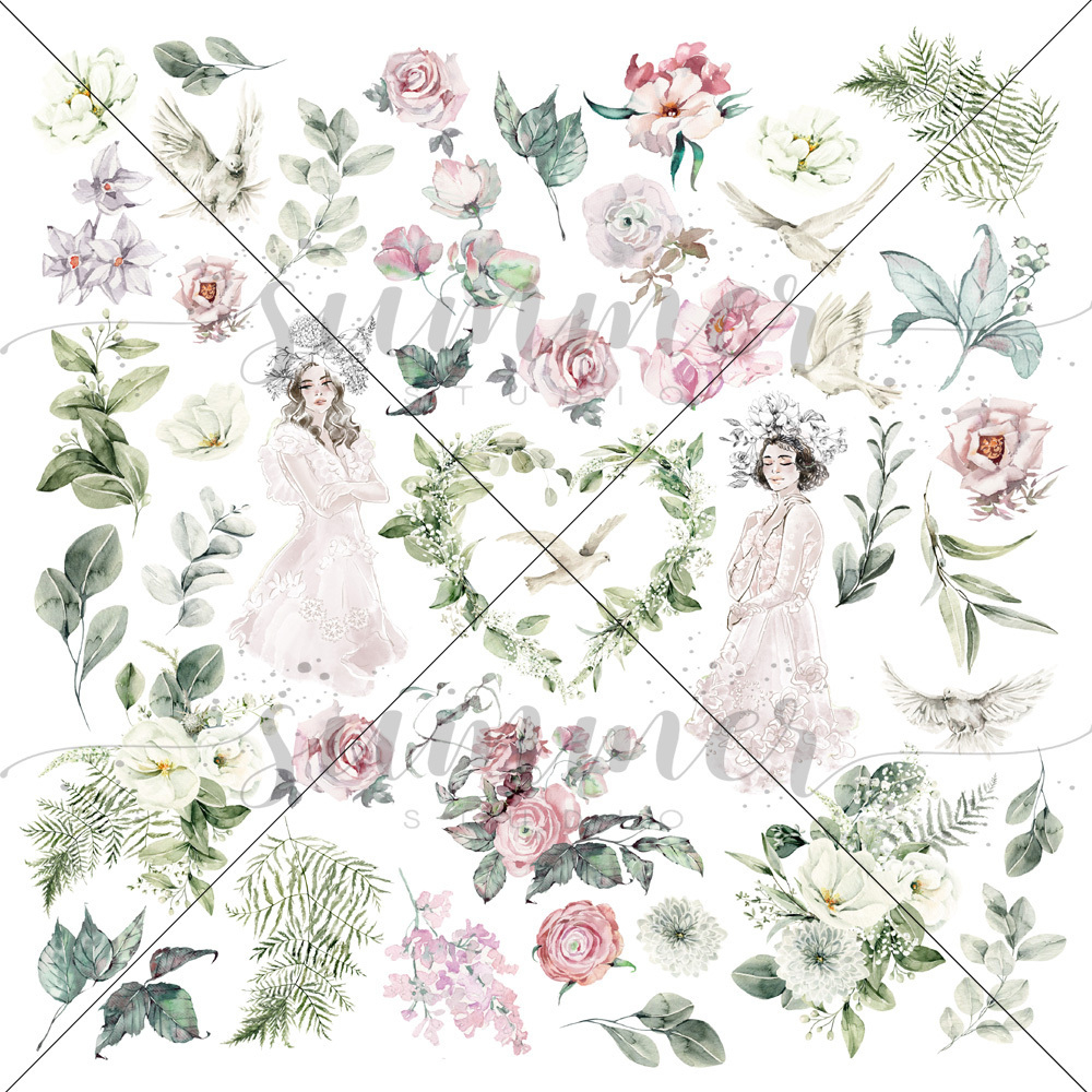 Лист для вырезания "Blooming Day" 190гр, 30,5*30,5см, SS22012022-6