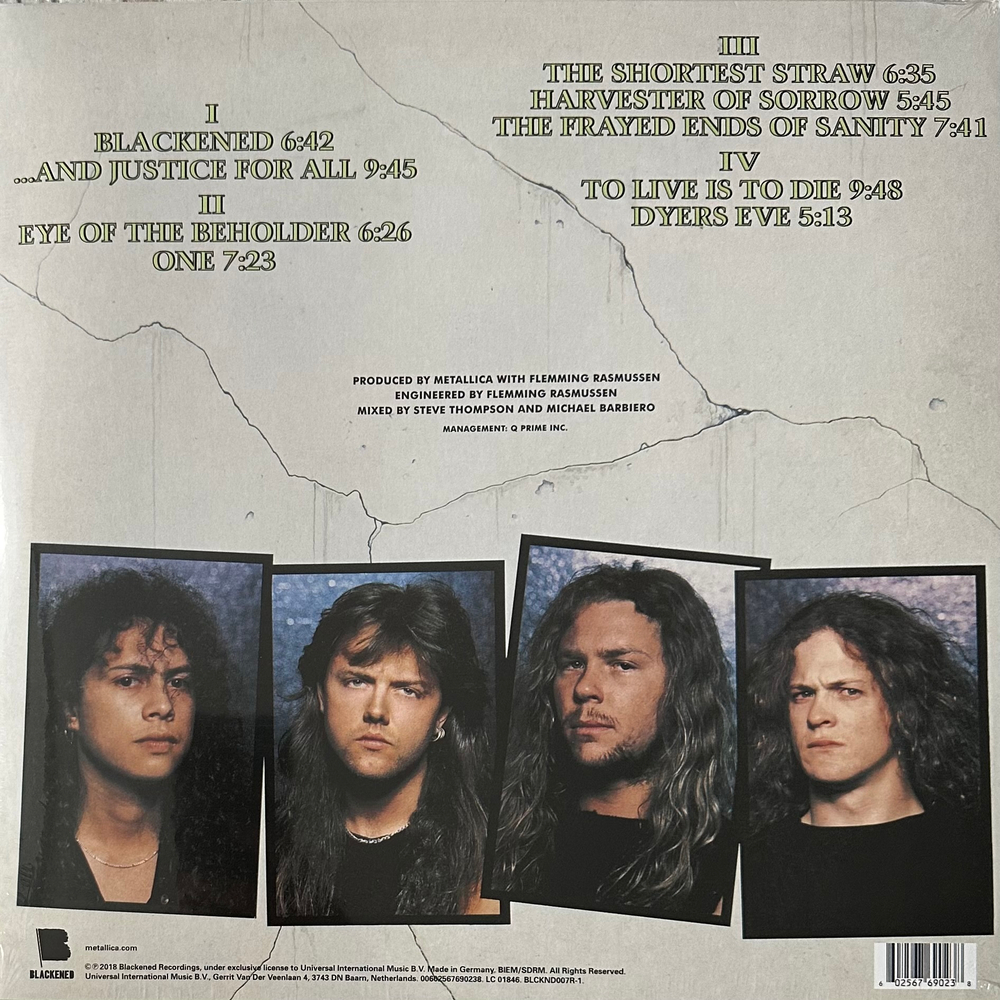 Metallica - ...And Justice For All 2LP (Европа 2018г.)
