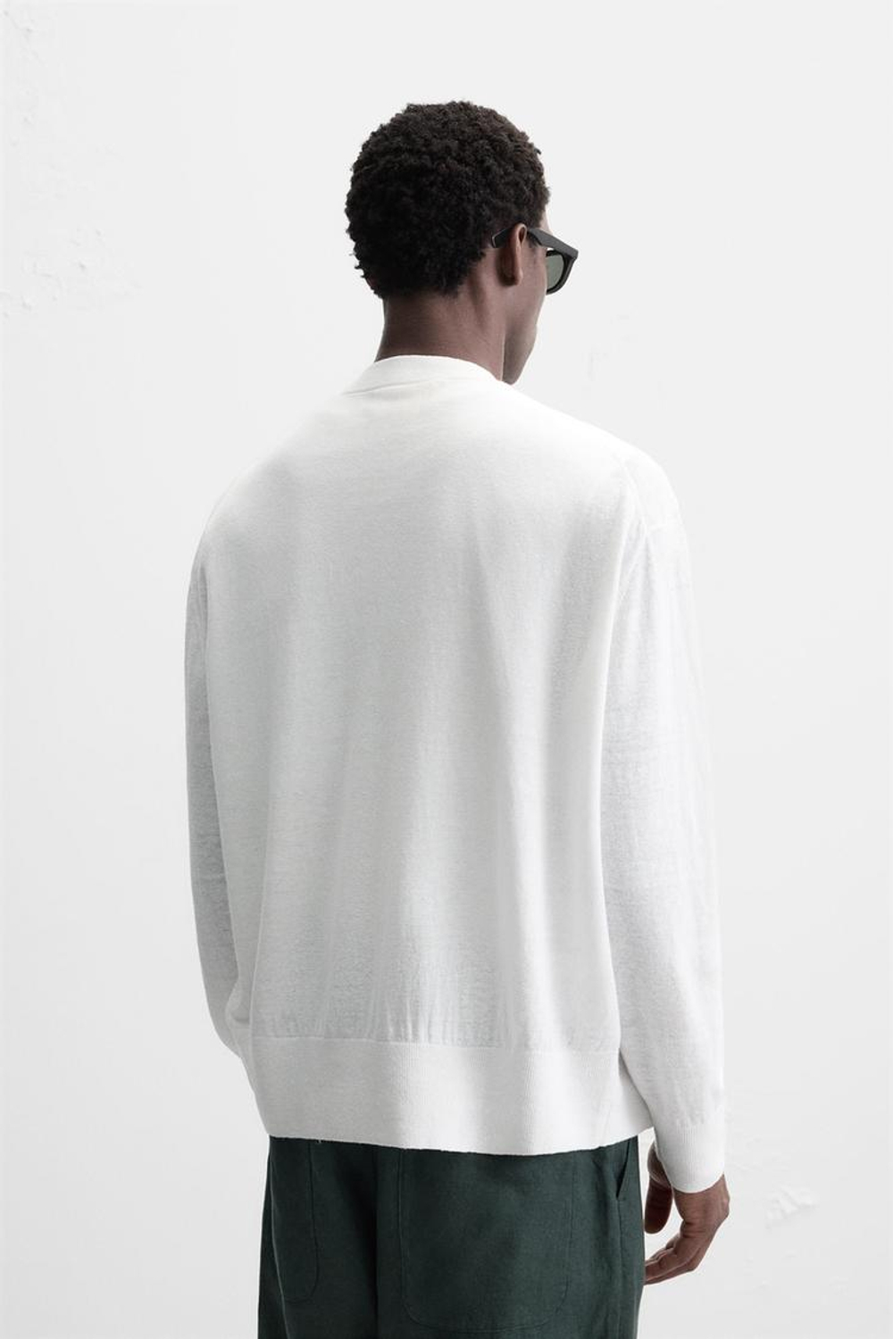 ZARA КАРДИГАН СВОБОДНОГО КРОЯ, БЕЛЫЙ