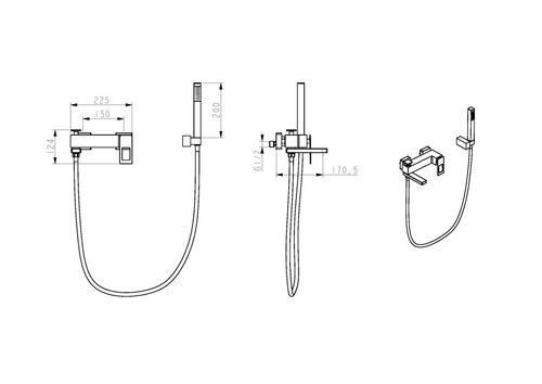 Boheme Смеситель для ванны Q GoldG.2_Комплект