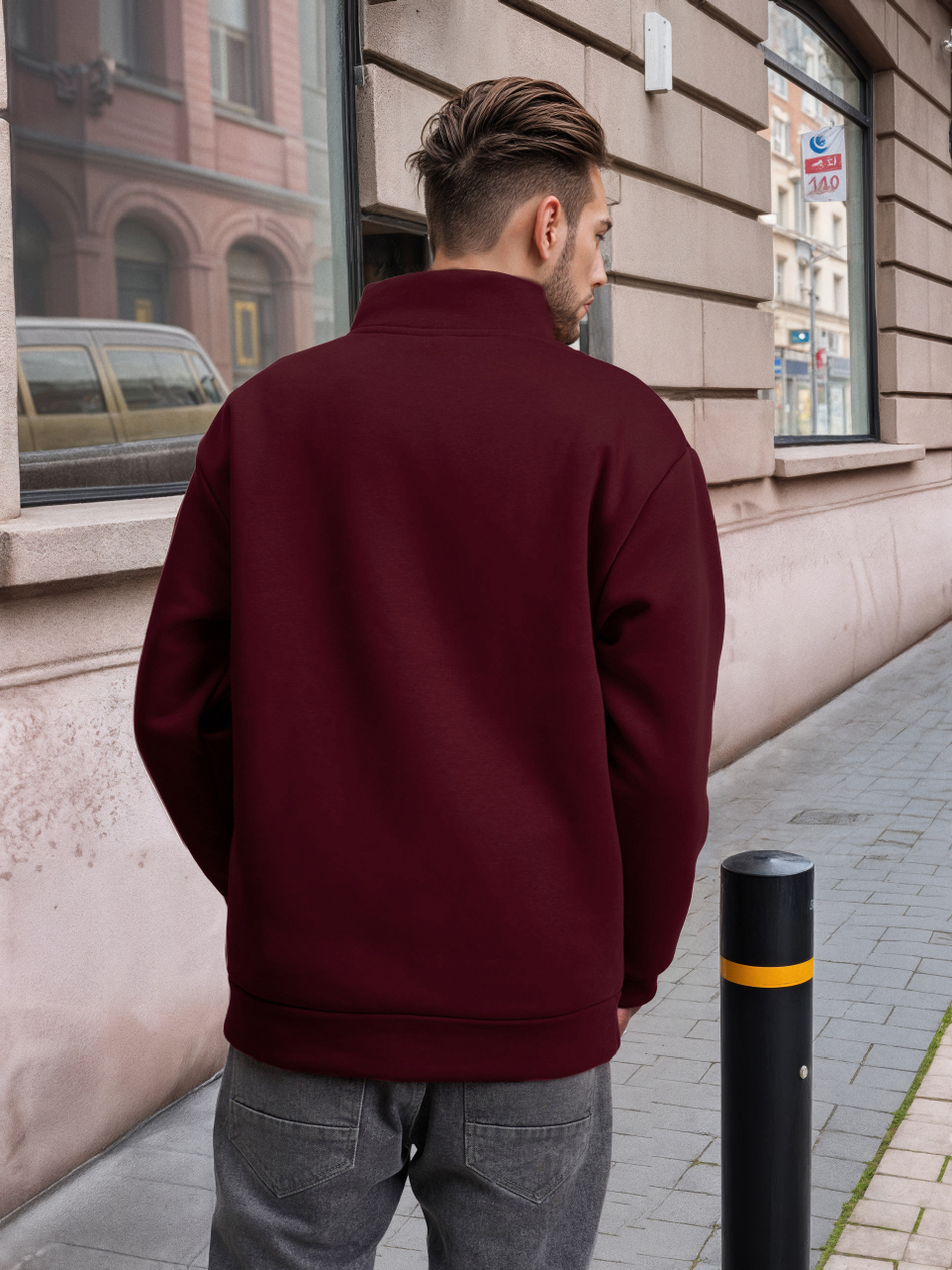 Толстовка мужская с зип-воротником "Samara" бордо