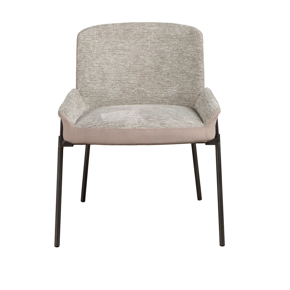 Стул 4171 из серой ткани и коричневого бархата