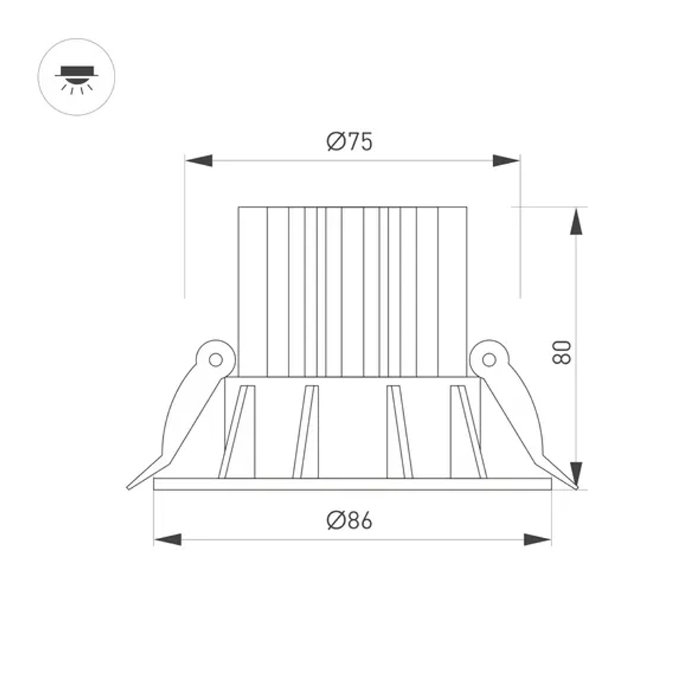 Светильник MS-FOGGY-BUILT-R86-10W Day4000 (WH, 36 deg, 230V) (Arlight, IP54 Металл, 5 лет) 039068