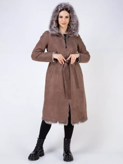 Дубленка зимняя с капюшоном натуральная