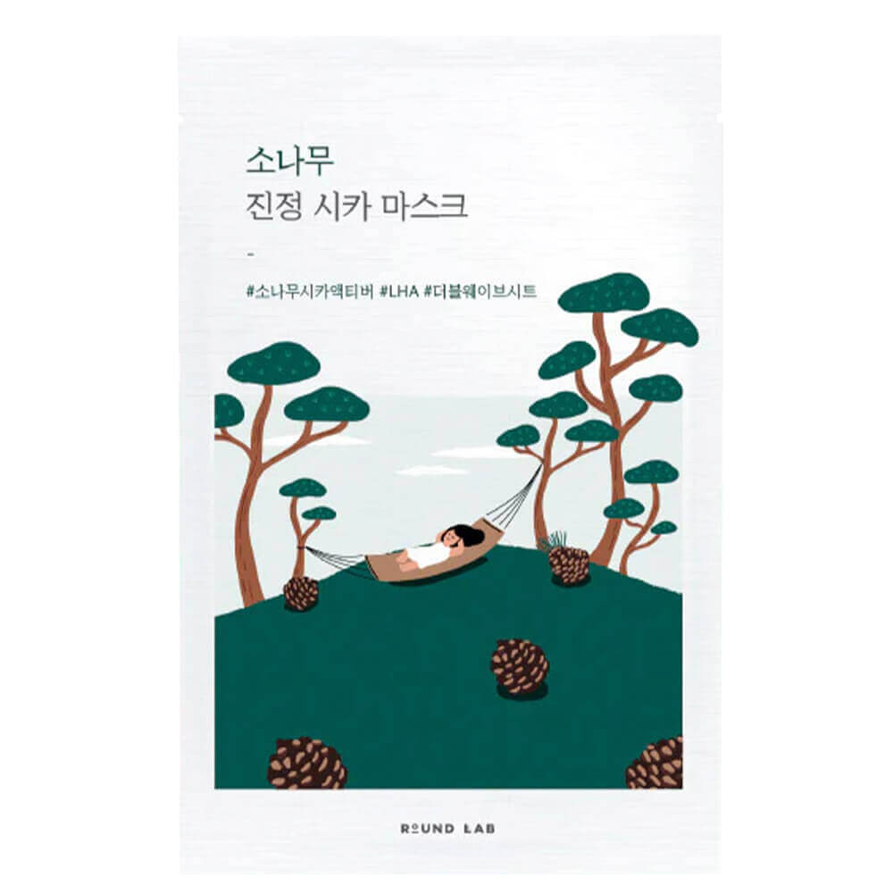Тканевая маска с экстрактами сосны и центеллы ROUND LAB Pine Calming Cica Mask Sheet