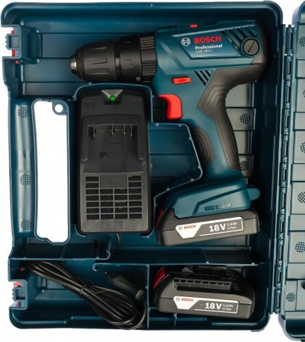 Аккумуляторный шуруповерт BOSCH GSB 180-LI ударная 06019F8320 2х1,5 Ач