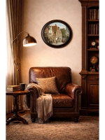 Картина на стену в круглой раме на холсте 47 см