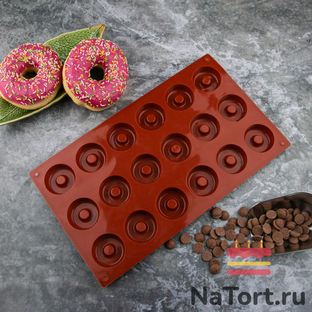 Силиконовая форма для выпечки «Пончики 18 в 1»