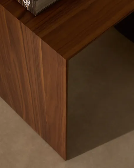 Litto Приставной столик из шпона ореха натурального цвета 55 x 40 см