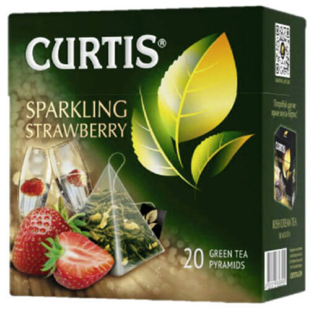 Чай черный Curtis Sparkling Strawberry  пирамидки 20 штук.