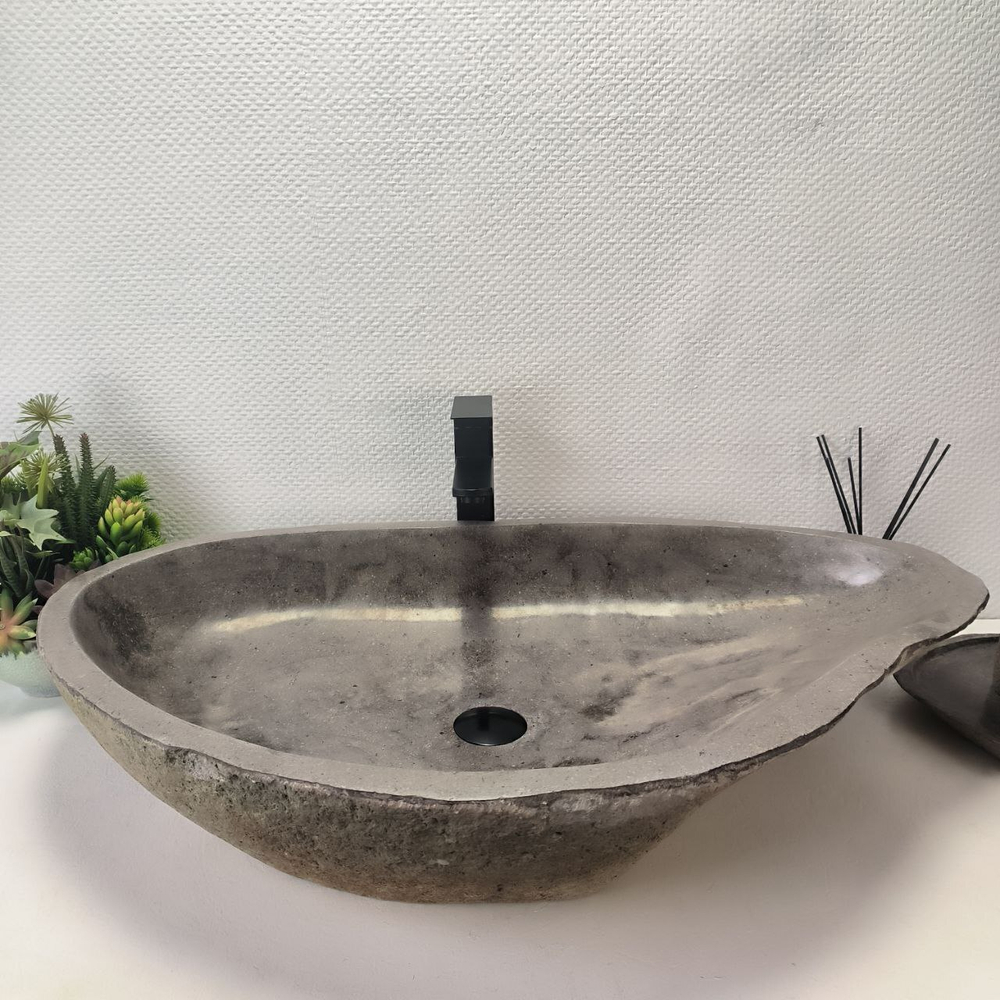 Раковина из речного камня RS-63638 (85*51*16) 0125