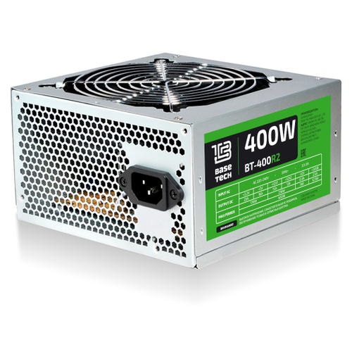 Блок питания ATX BaseTech R2, 400W, Bulk, 1x4pin, 4xSATA, 2xMOLEX (BT-400R2)