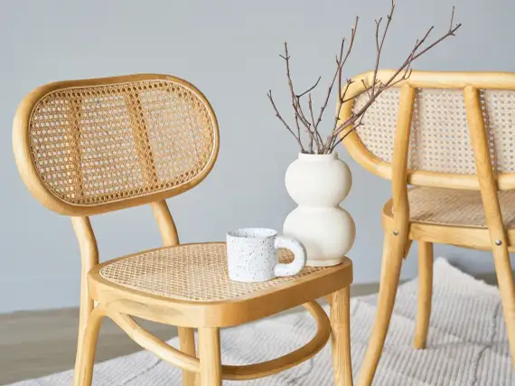Стул Poltrona, массив вяза, ротанг