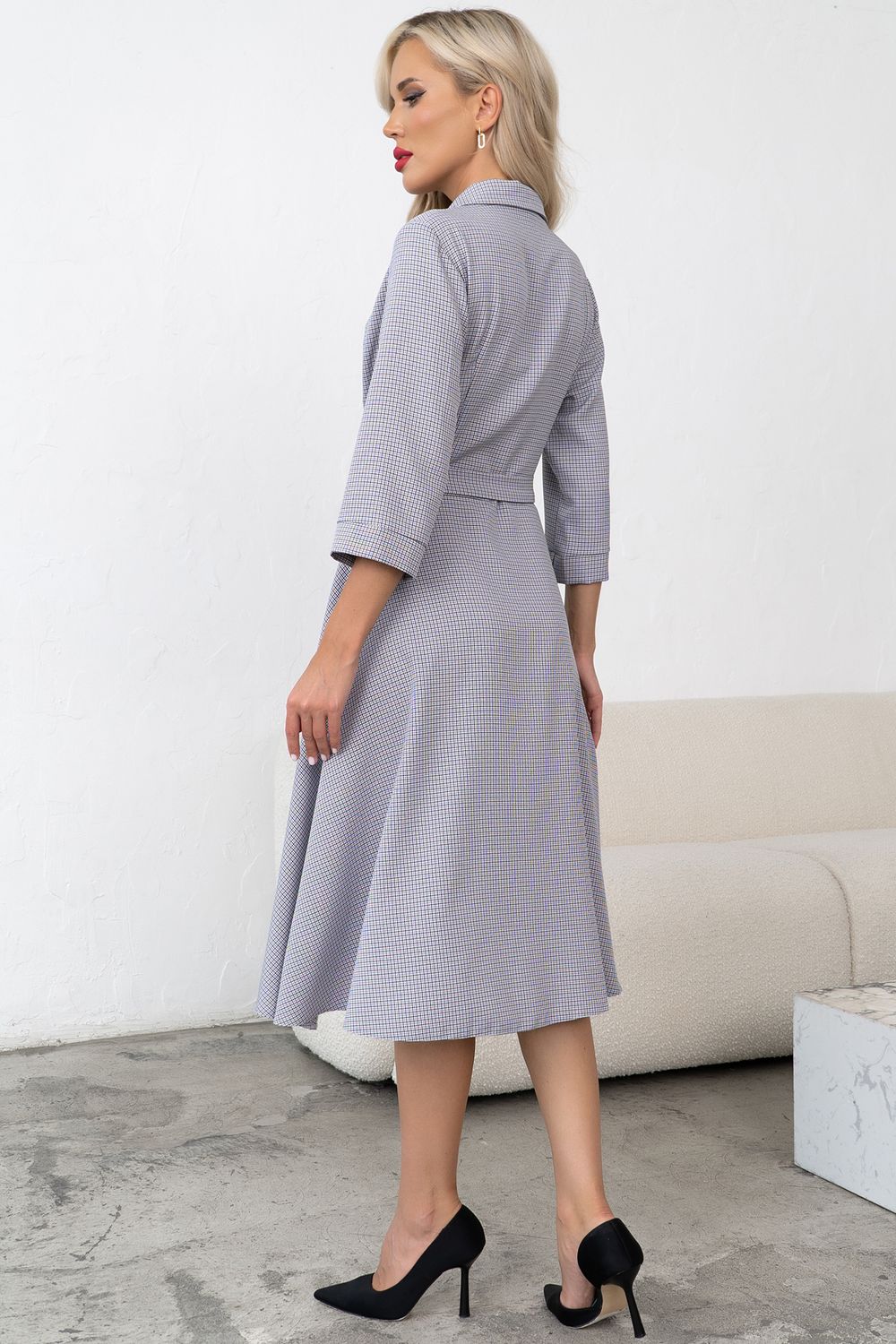 Платье в клетку (серый/клетка) Р11-1225/6 Nikol