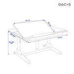 Растущая парта с газ-лифтом TCT Nanotec G6C+S (1170×730 мм)