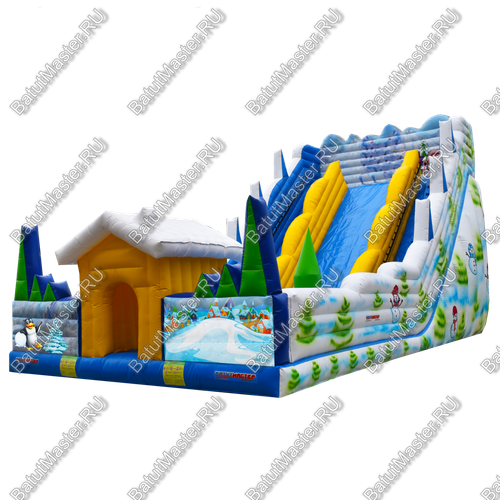 Детский надувной батут-горка "Весёлая горка" 15*7*9 м