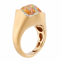 Кольцо с Опалом и Бриллиантами, R0029-27/1