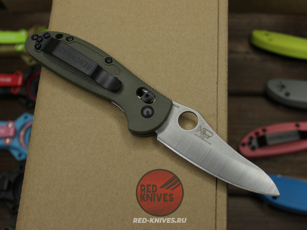 Нож Benchmade 555 Griptilian Mini - зеленый нейлон, клинок стоунвош