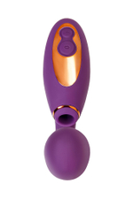 Фиолетовый вибромассажер с клиторальной стимуляцией Megam