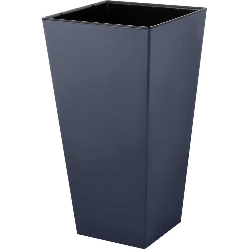 Горшок для цветов InGreen London CUBE 250х470мм 19,4л c дренаж. вставкой вулканический