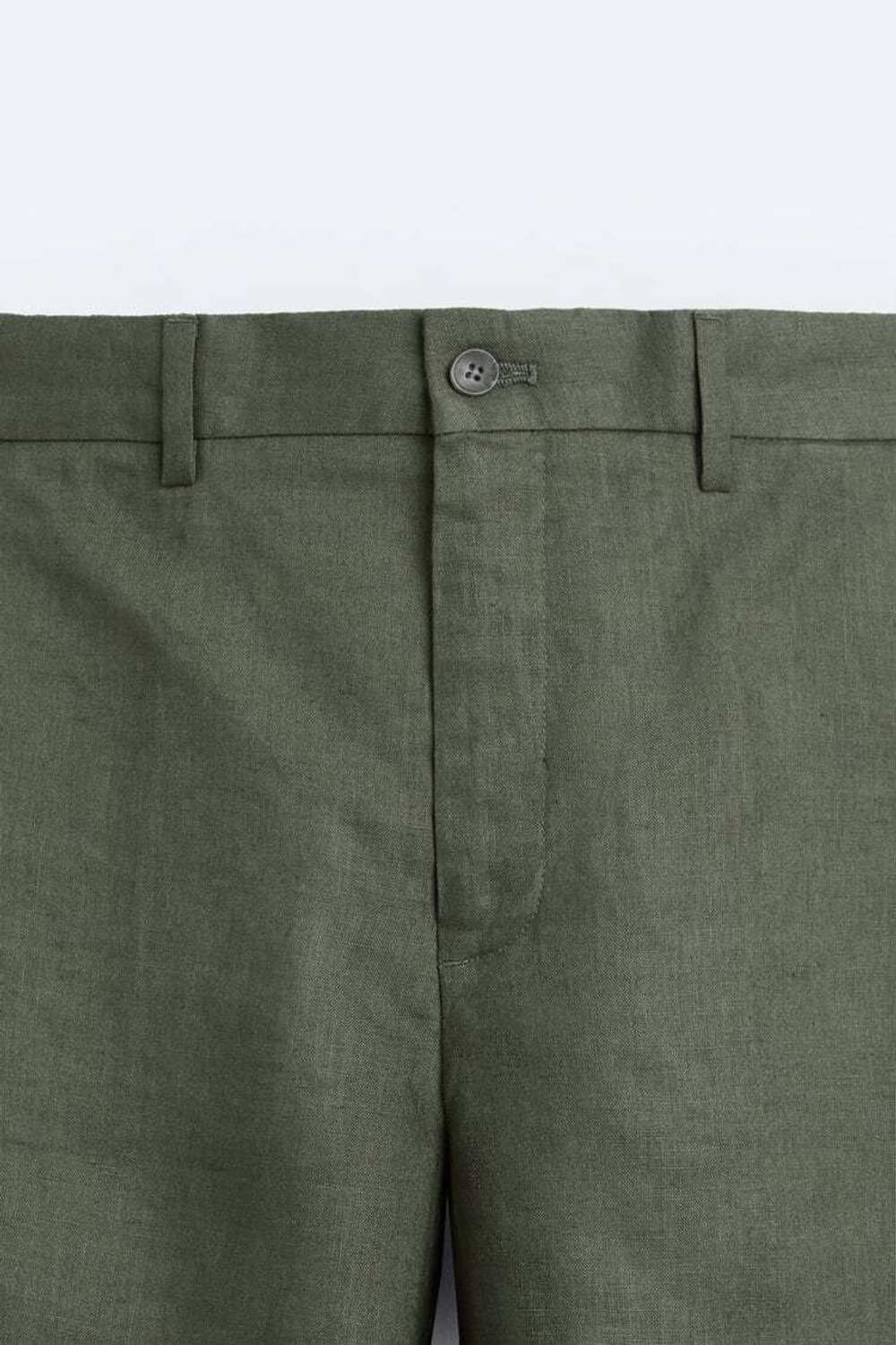 ZARA ШОРТЫ ИЗ 100% ЛЬНА, ХАКИ