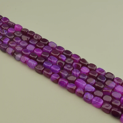 Нитка Агат 38 см. (Без замка) - Малиновая