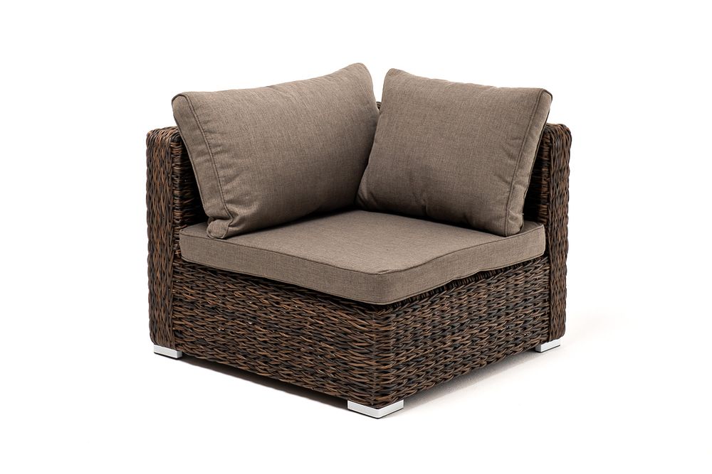 "Лунго" трансформирующийся диван из искусственного ротанга (гиацинт), цвет коричневый