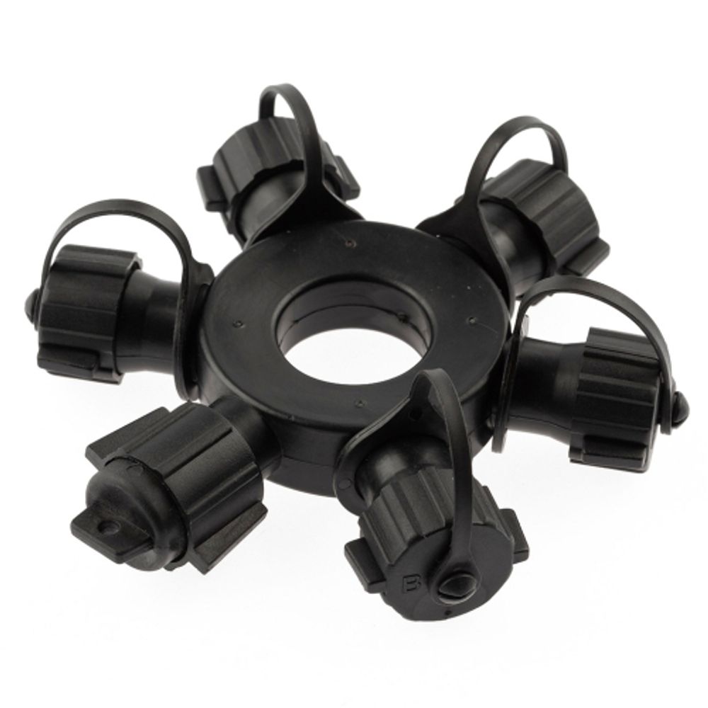 Разветвитель ЭРА ERAPS-OR для гирлянд IP65 круговой 6 гнезд черный