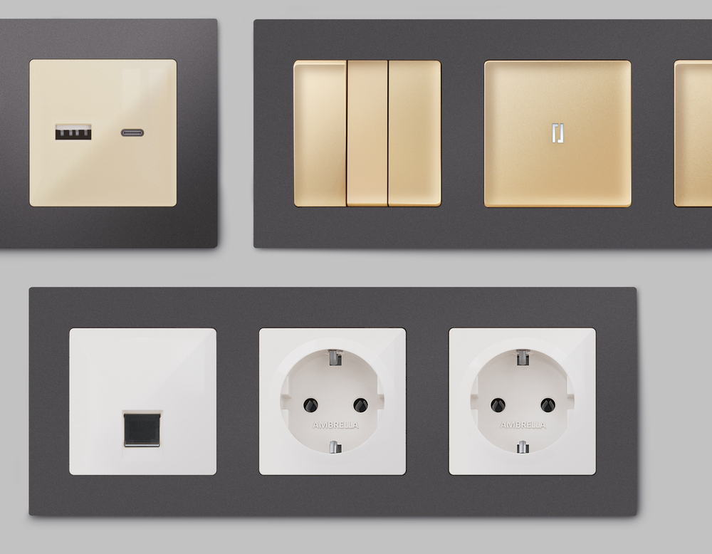 AF220654 Рамка ALFA Techno (Антрацит серый) 4-ая