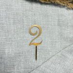 Свеча-топпер цифра «2» в золотом цвете